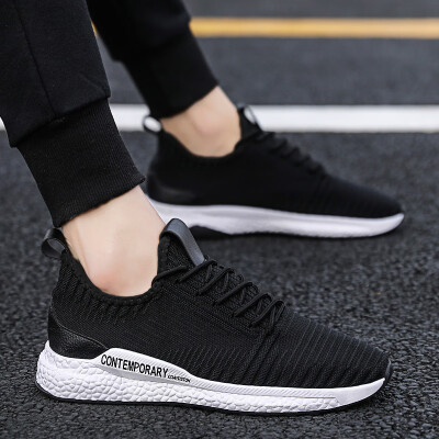 

Mens shoes summer mens casual canvas shoes Korean version of the trend of wild breathable lightweight mesh flying woven sports shoes running shoes
