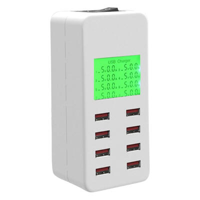 

Portable 8 Port Smart USB Charger LCD Display Mobile Phone Power Adapter
