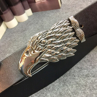 

Alloy buckle pants belt inch five-layer leather belt mens simple Korean version of the retro pin buckle trend pants bel