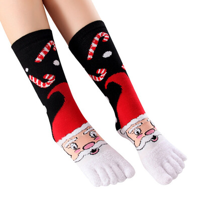 

Christmas Unisex Print Multicolor Toe Socks Five Finger Socks Funny Socks Gift