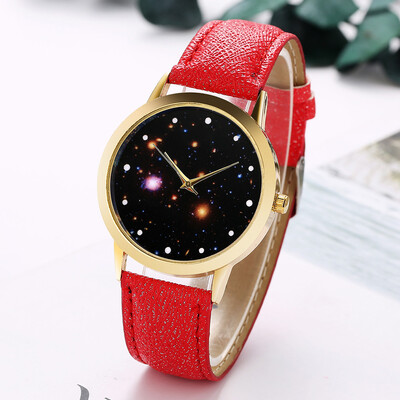 

Hot Sale Women Watches Starry Sky Dial Ladies Quartz Analog Wristwatch Featured Leather Strap Fashion Clock Gift Montre Femme