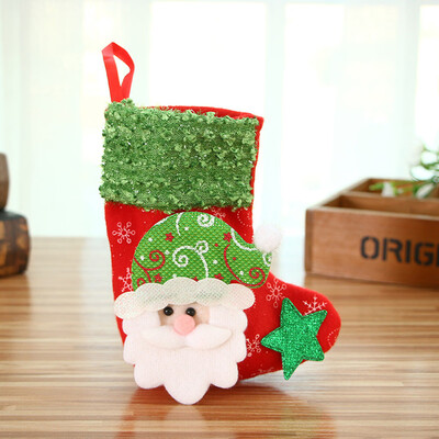

Toponeto Christmas Stocking Mini Sock Santa Claus Candy Gift Bag Xmas Tree Hanging Decor