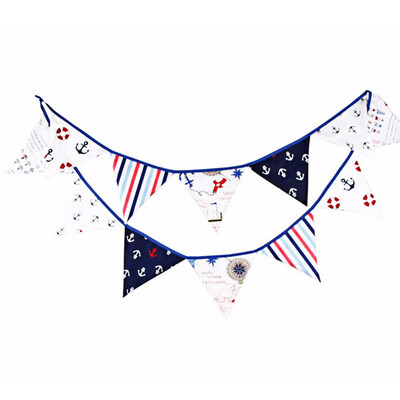 

12 Flags 32m Pirate Theme Cotton Fabric Bunting Pennant Flags