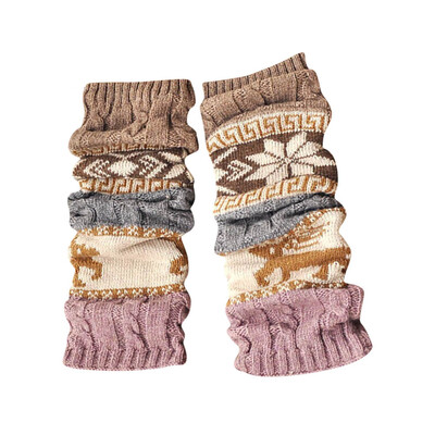 

Gobestart Winter Warm Leg Warmers Cable Knit Knitted Crochet High Long Socks Leggings