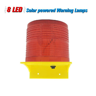 

Solar Warning Lights 8pcs Leds Red Light Solar-powered Warning Lamps Obstruction Lamp Beacon Light Traffic Warning LightsTower