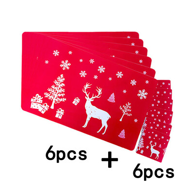 

Christmas Holiday Rectangular Placemats Dining Table Insulation Pad Place Mat
