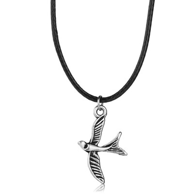 

Lucky Animal Serious Pendant Necklace Wild Goose Design Necklace Silver Color Chain Charm Necklace Trendy Jewelry Female