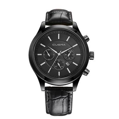 

Gobestart Mens Leather Military Alloy Analog Quartz Wrist Watch Business Date Watches