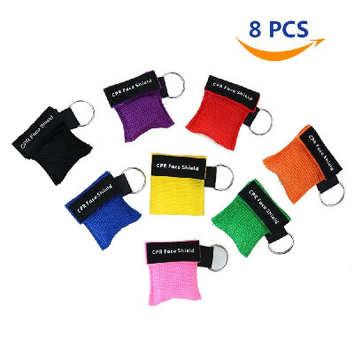 

Carevas 8PCS CPR Mask Keychain One-Way Valve CPR Face Sheild Resusciator For Home Emergency First Aid Supplies FDA Approved