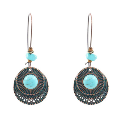 

Vintage Silver Plated Turquoise Wedding Engagement Jewelry Drop Dangle Earrings