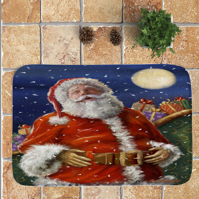 

Gobestart Christmas Festival Entrance Door Bathroom Mat Indoor Bath Decor