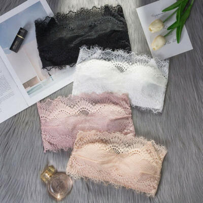 

UK Summer Women Lace No Padded Bra Wrapped Chest Bra Tube Tops Strapless Tops