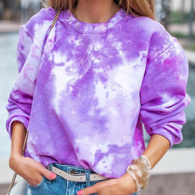 

Womens Long Sleeves Loose Printed Pullover Tops Casual Round Neck Sweatshirt