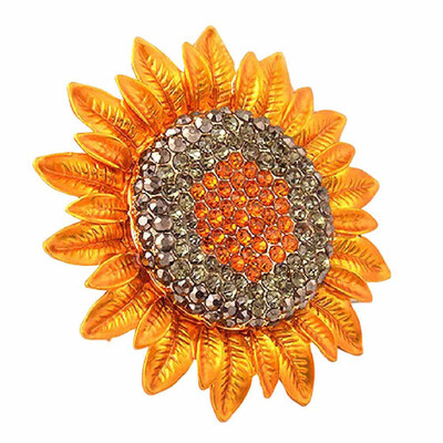 

Crystal Rhinestone Sunflower Brooch Pin Women Garment Accessory Fashion Jewelry Gift