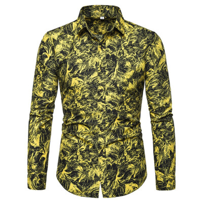 

Tailored Mens New Fashion Printed Long Sleeve Shirts Slim Comfortable Long Sleeve Shirt