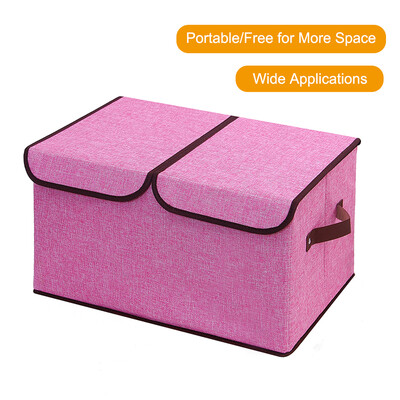

Double-Cover Dual Cap Storage Box Cotton And Linen Receipt Boxes Clothes Stuffed Animals Toys Office Supplies Organizer Bin Saving