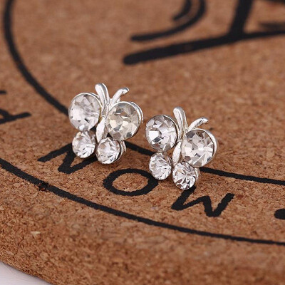 

Hot Fashion Simulated Pearls Crystal Tiny Heart Leaf Star Triangle Flower Bowknot Cherry Stud Earrings For Women Cheap Jewelry