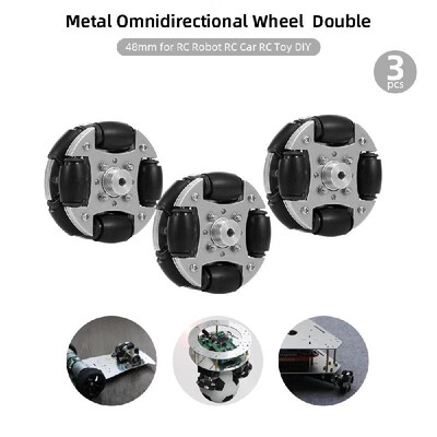 

3pcs Omni Wheels Omnidirectional Wheel Metal Double for RC Robot RC Car RC Toy DIY