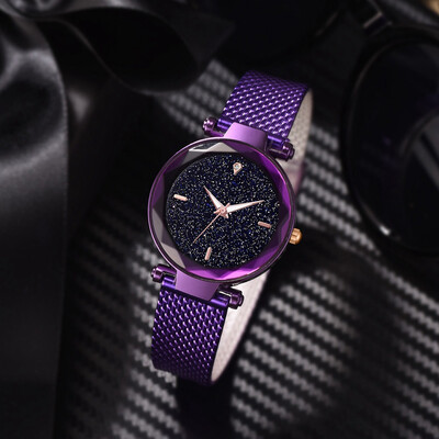 

RM Simple Cool Fashion Without Digital Star Sky Dial Ladie Mesh With Quartz Watch