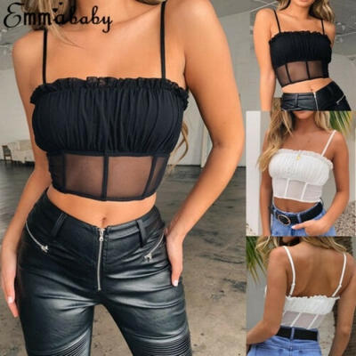 

Women´s Summer Sexy Tank Crop Top Sleeveless Vest Off Shoulder Camisole