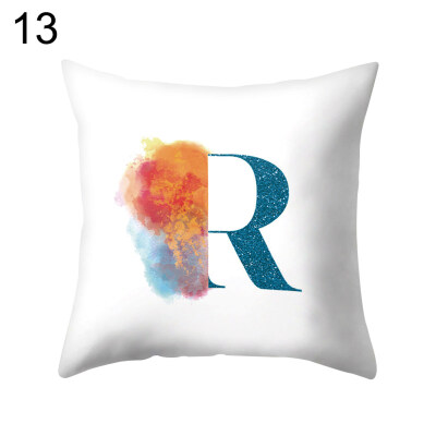 

Colorful Capital Letter Throw Pillow Case Sofa Bed Cushion Cover Home Car Decor