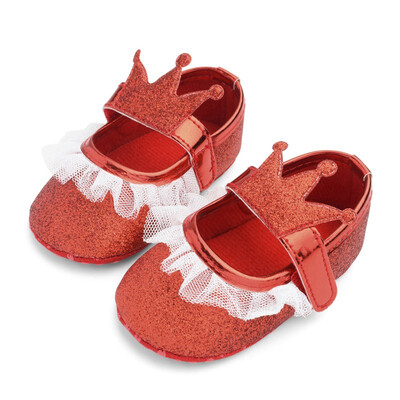 

Baby Girls Shoes Infant First Walkers for Newborn Autumn Soft Sole Non-Slip Crown Princess Shoes