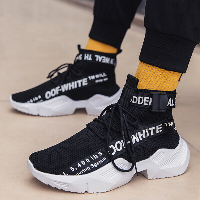 

Mens high-top shoes Korean version of the trend of sports shoes Gaobang small white shoes mens wild tide shoes summer