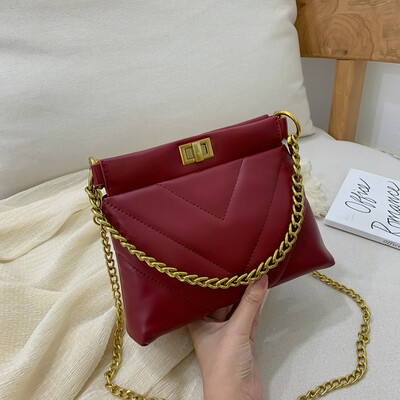 

French minority fashion rhombus girl 2019 summer new foreign air texture chain handbag oblique satchel bag