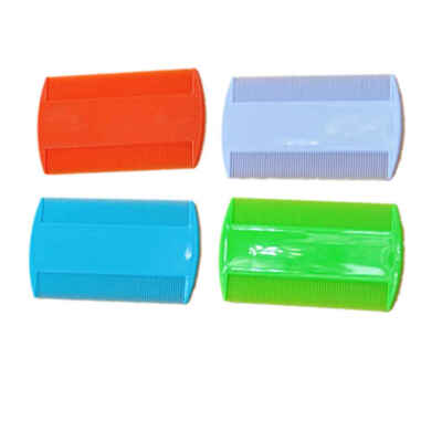 

2PCS Plastic Pure Color Fine Tooth Head Lice Flea Pet Hair Combs Double Sided Nit Kids
