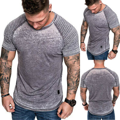 

Fashion Mens Casual Fit Short Sleeve Slim Muscle Bodybuilding T-shirt Tee Tops