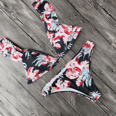 

Roseonmyhand Women Print Push-Up Padded Bra Beach Bikini Set Swimsuit Swimwear