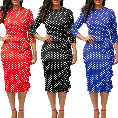 

Fashion Women OL Lady Short Sleeve Bodycon Slim Pencil Dress Office Workwear