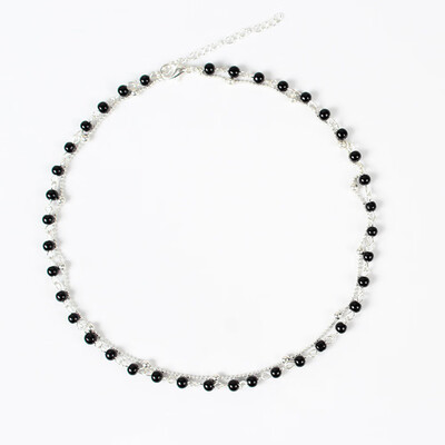 

Women Girl Fashion Vintage Casual Gold Silver Sequins Choker Necklace Fashion Charm Double Layers Diamond Clavicle Necklace