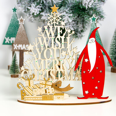 

〖Follure〗Christmas Ornaments Creative Santa Claus Wooden Painted DIY Home Decoration