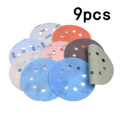 

9PcsSet 5 Inch 8 Hole FV Soft Sanding Disc Paper Waterproof Sandpaper 600-5000