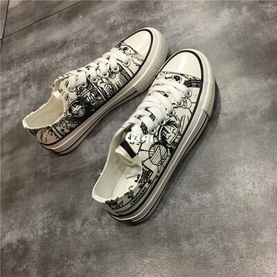

canvas shoe girl ulzzang 100 summer new summer trendy shoes Korean version of student board shoes girl