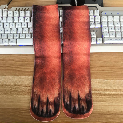 

3D Animal Paw Cat Tiger Feet Paw Print Foot Socks Elastic Hosiery Cotton Socks