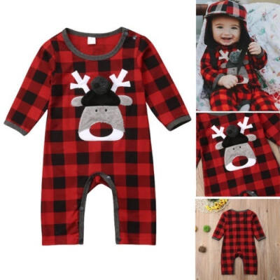 

Christmas Newborn Baby Girl Boy Clothes Deer Romper Bodysuit Jumpsuit Outfits