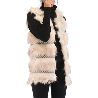 

Tailored Fashion Women Casual Loose Solid Color Sleeveless Cardigan Plush Vest Tops