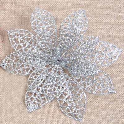 

5 Pcs Christmas Artificial Flowers Christmas Tree Ornaments Xmas Flowers Christmas Tree Decoration Flower