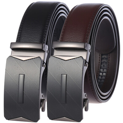 

New automatic buckle belt mens belt two-layer leather LY36-21583-1