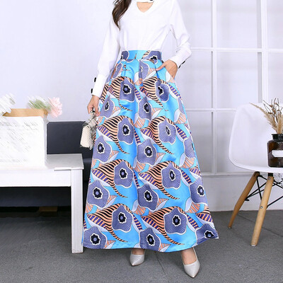 

Womens Printed High Waist Casual Evening Cocktail Plus Size A Line Maxi Skirts