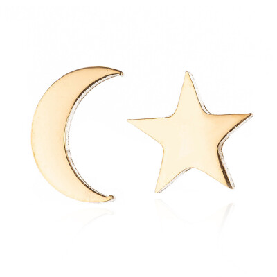 

1 Pair Fashion Irregular Stainless Steel Star Month Stud Earring For Women