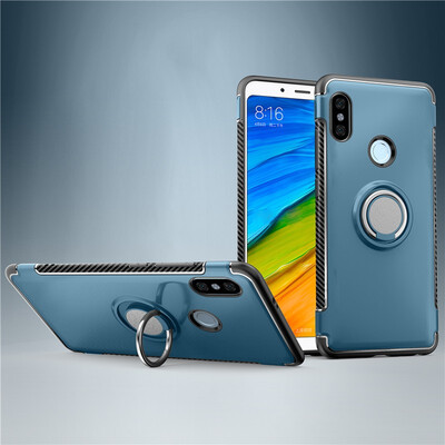 

Back Cover For Xiaomi Redmi Note 5 Pro Case Car Holder Stand Hard PC Silicon Ring Suction Bracket Celulars