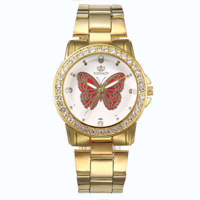 

Womens fashion luxury rhinestone diamond butterfly steel strip