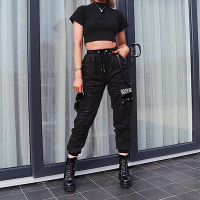 

Tailored Woman High Street Printed Chain Casual Wild Harem Pants Overalls