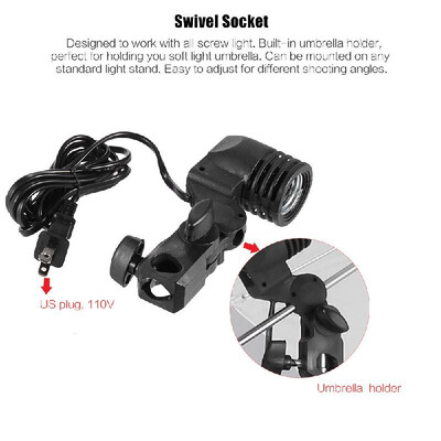 

Andoer Photo Studio Continuous Umbralle Lighting Kit with 2 2m Light Stand 2 45W 5500K Photo Lamp Bulb 2 83cm Translucen