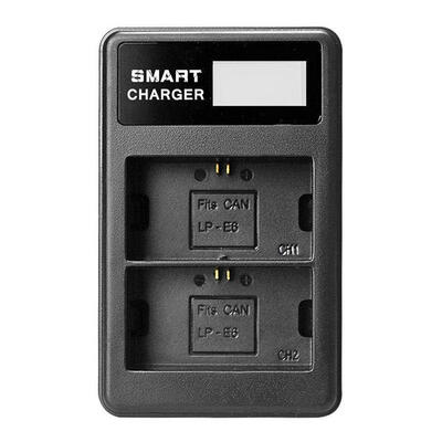 

LP-E6 LCD Dual Port USB Battery Charger Cable Kit for Canon EOS 6D 5D 60D
