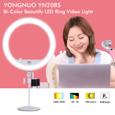 

YONGNUO YN208S 3200K-5500K Bi-Color LED Video Light Ring Type Beautify Fill light 185W for Portrait Photography Live Show Beauty