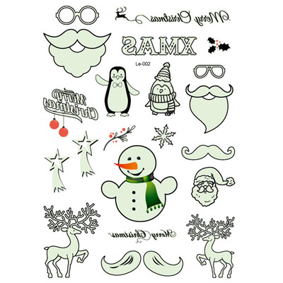 

Christmas Luminous Temporary Tattoo Stickers Party Decoration Christmas Carnival Party New Year Decor Christmas Decorations 1Pcs